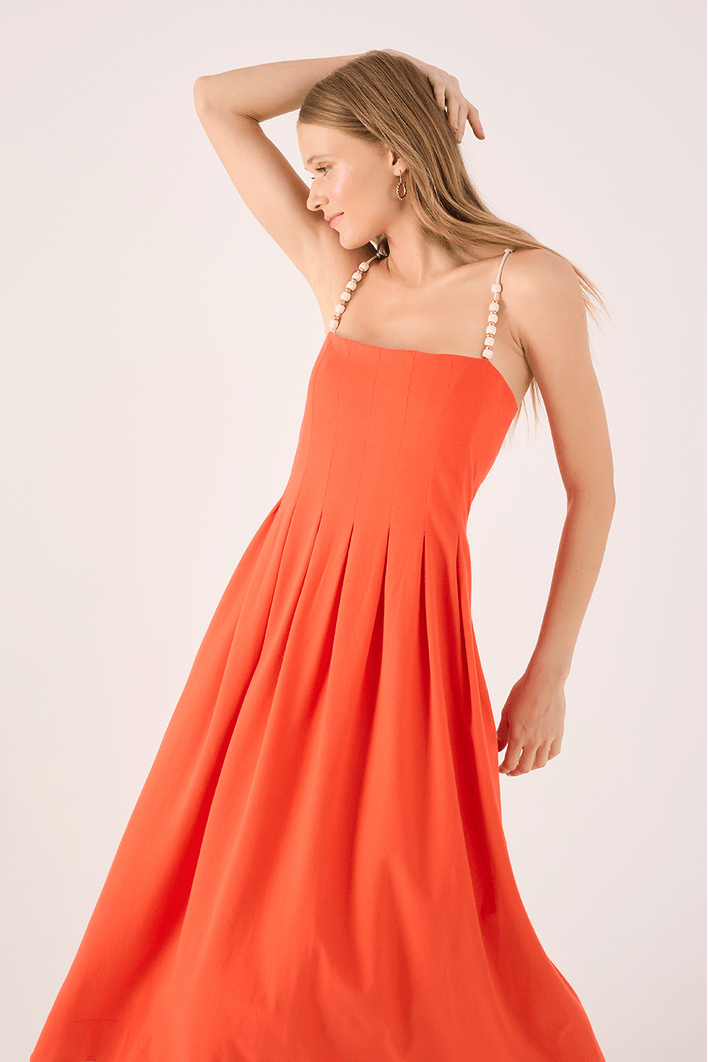 Vestido Nervuras Com Pregas