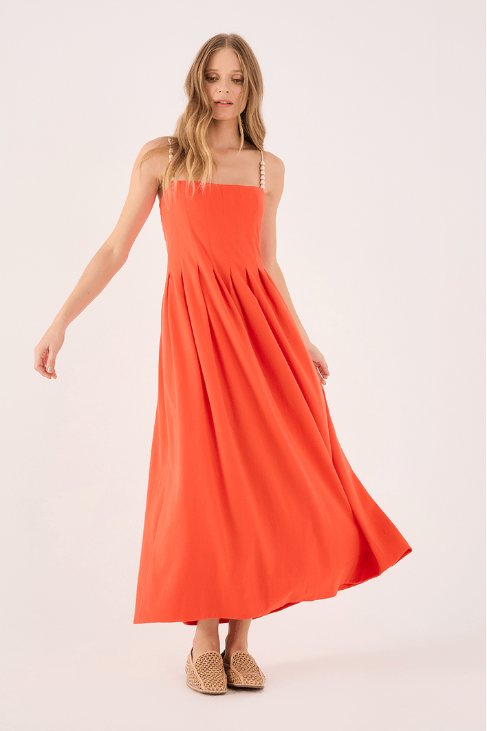 Vestido Nervuras Com Pregas