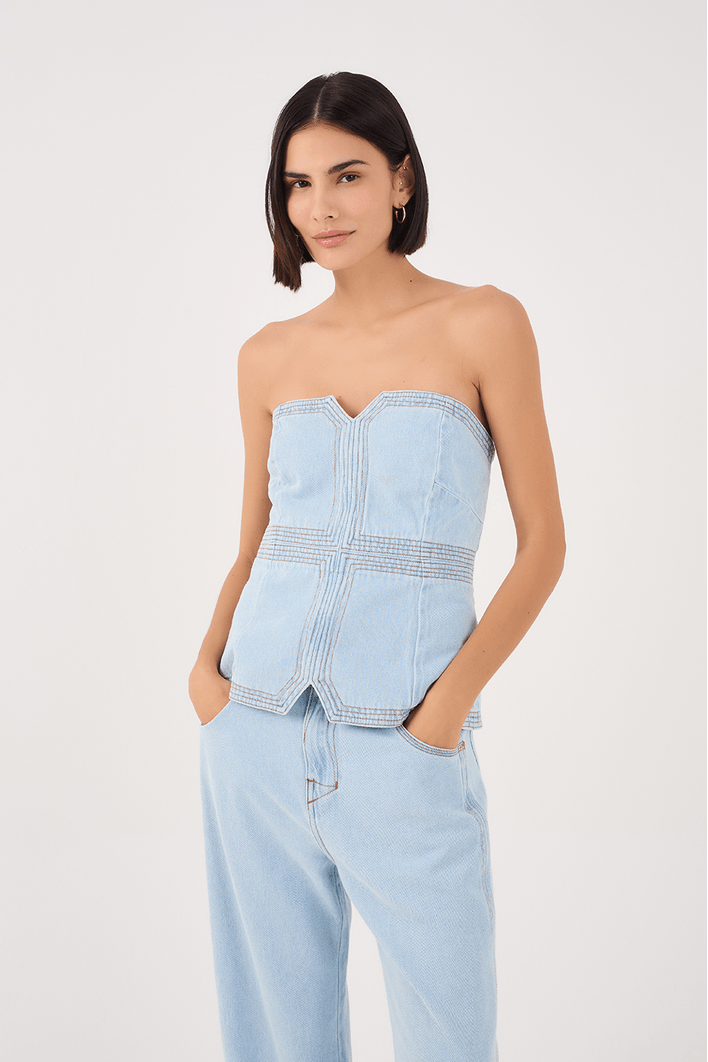 Corselet Jeans Pespontos
