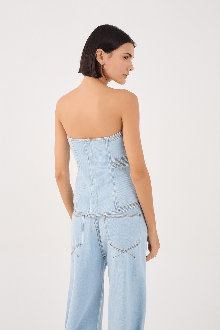 Corselet Jeans Pespontos
