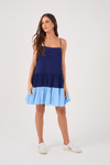 Vestido Curto Crepe Bicolor Marias