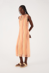 Vestido Coluna Tule Estampa Areia