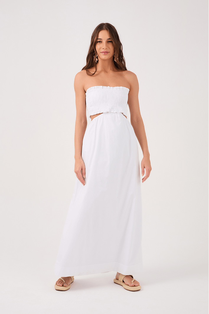 Vestido Cropped Algodão Busto Lastex