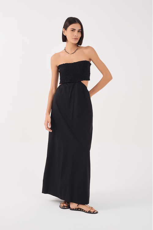 Vestido Cropped Algodão Busto Lastex