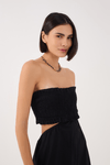 Vestido Cropped Algodão Busto Lastex