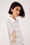 Camisa Ampla Bordado Sol