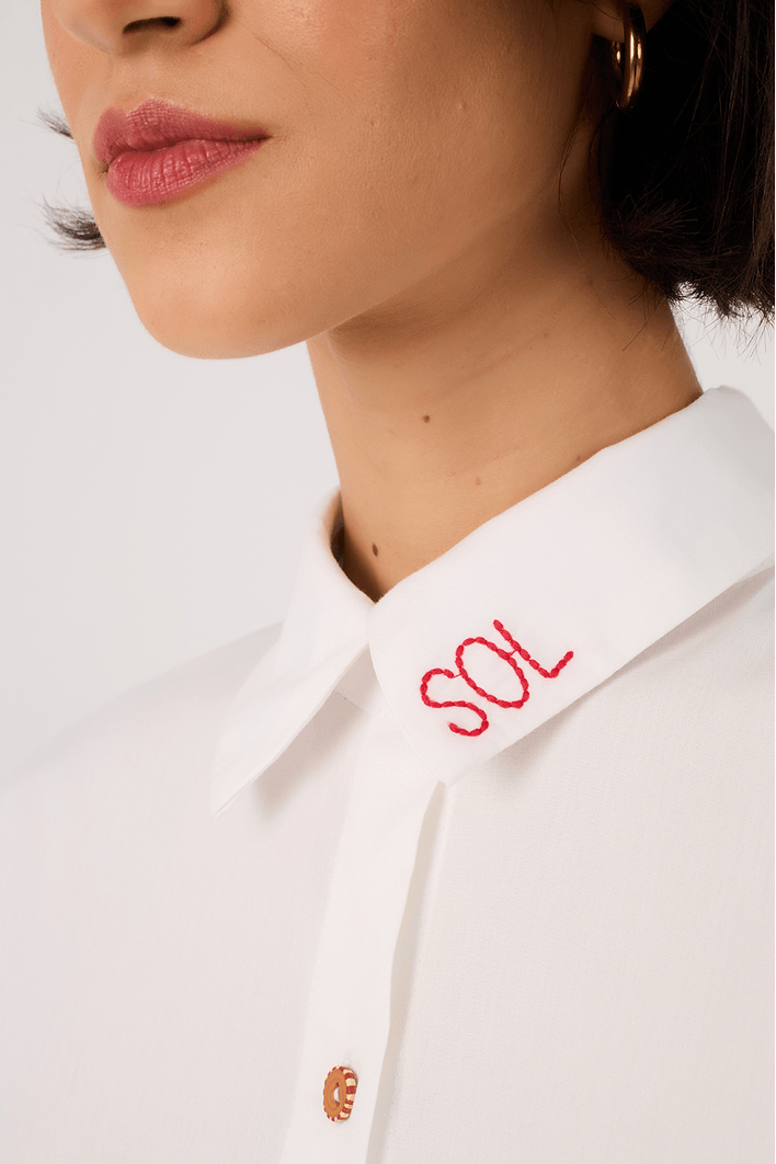 Camisa Ampla Bordado Sol