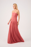 Vestido Longo Tule Drapeado