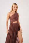 Vestido Longo Ombro Só Drapeado