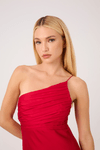 Vestido Longo Cetim Drapeado