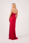 Vestido Longo Cetim Drapeado