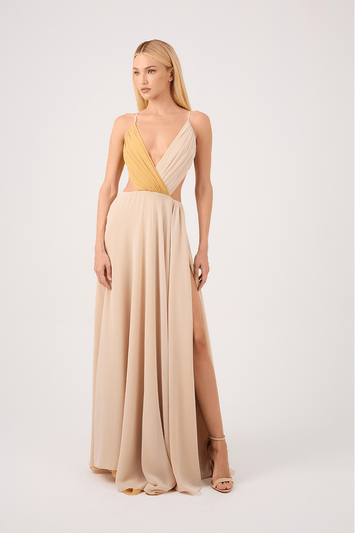 Vestido Longo Bicolor