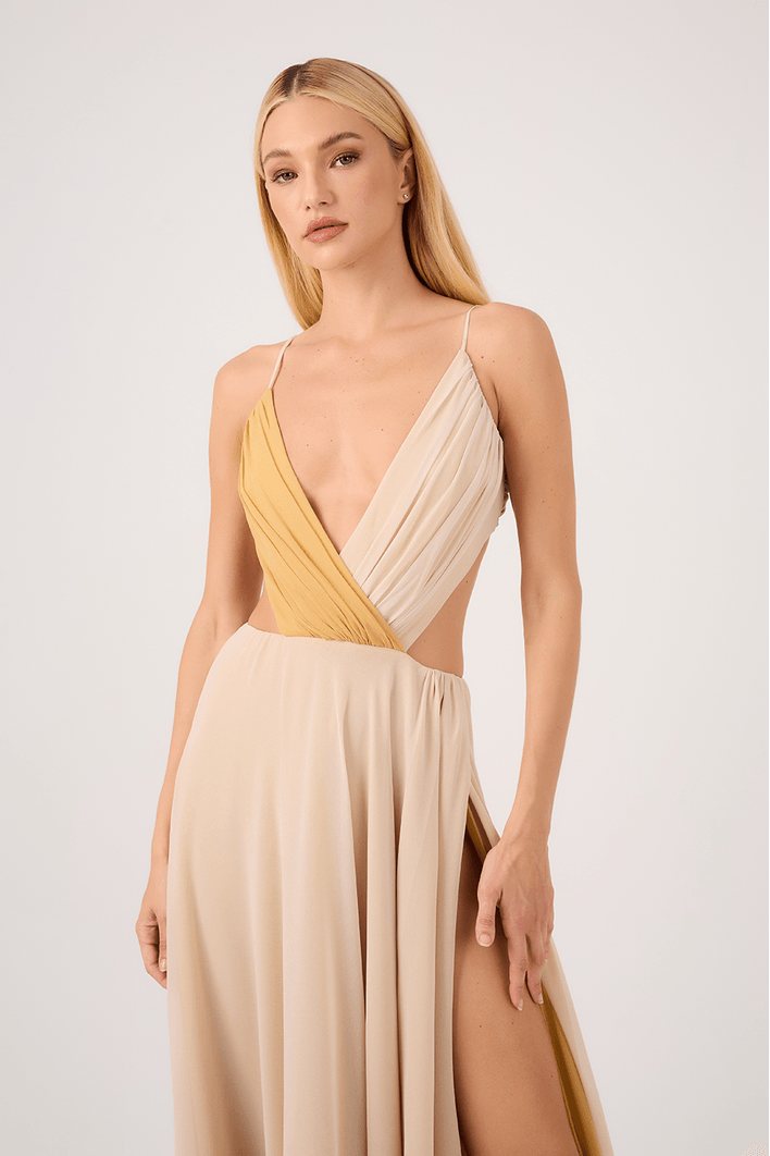 Vestido Longo Bicolor