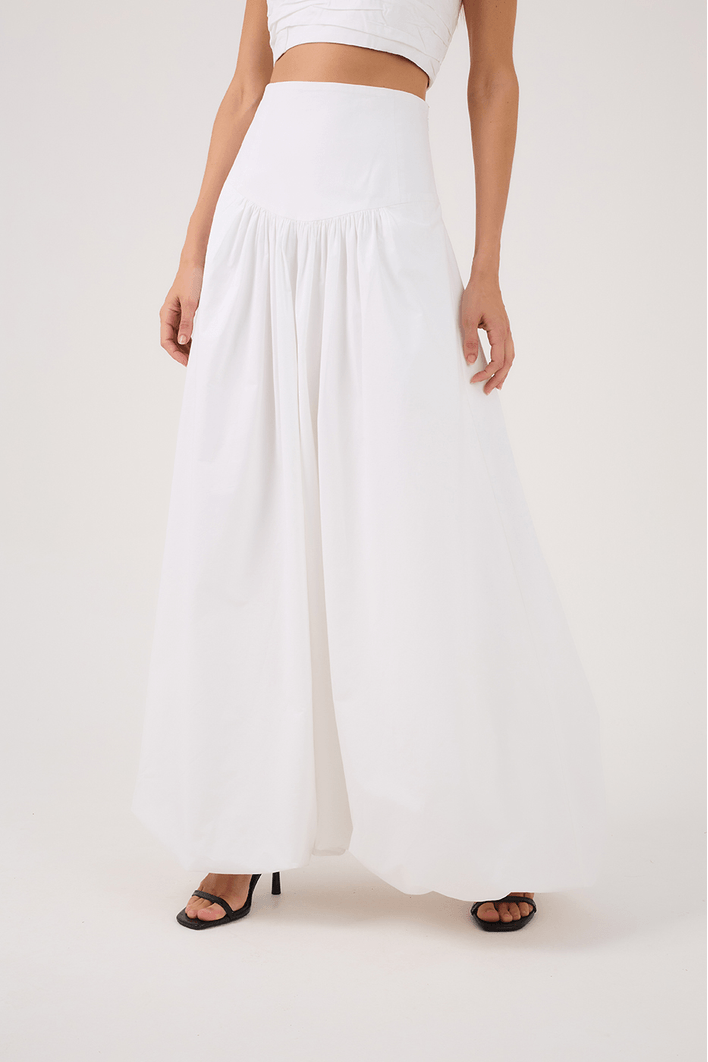 Conjunto Top Drapeado E Saia Balonê