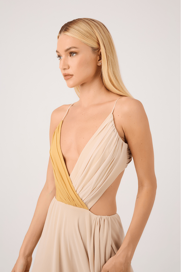 Vestido Longo Bicolor