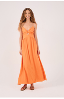 Vestido Longo Busto Franzido