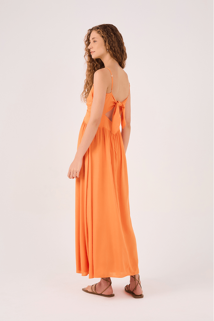 Vestido Longo Busto Franzido