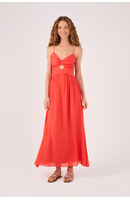 Vestido Longo Busto Franzido