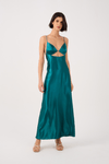 Vestido Cetim Cropped Recorte