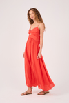 Vestido Longo Busto Franzido