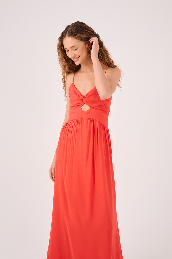 Vestido Longo Busto Franzido
