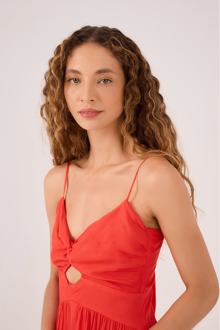 Vestido Longo Busto Franzido