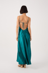 Vestido Cetim Cropped Recorte