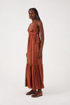Vestido Longo Cetim Amarracao Lateral