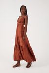Vestido Longo Cetim Amarracao Lateral