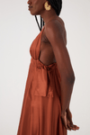 Vestido Longo Cetim Amarracao Lateral