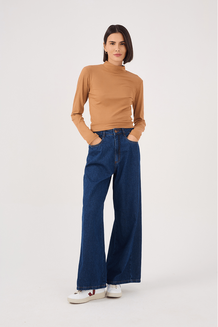 Blusa Gola Alta Canelada