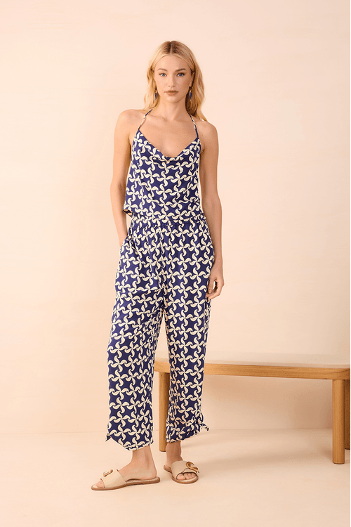 Calça Crepe Estampa Catavento