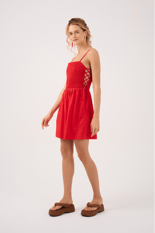 Vestido Lastex Amarração Lateral