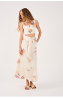 Saia Cropped Linho Estampa Cenas