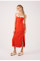 Vestido Crepe Bicolor