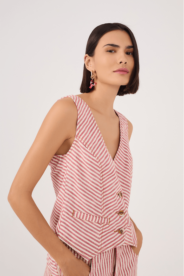 Blusa Colete Sarja Listra Guará