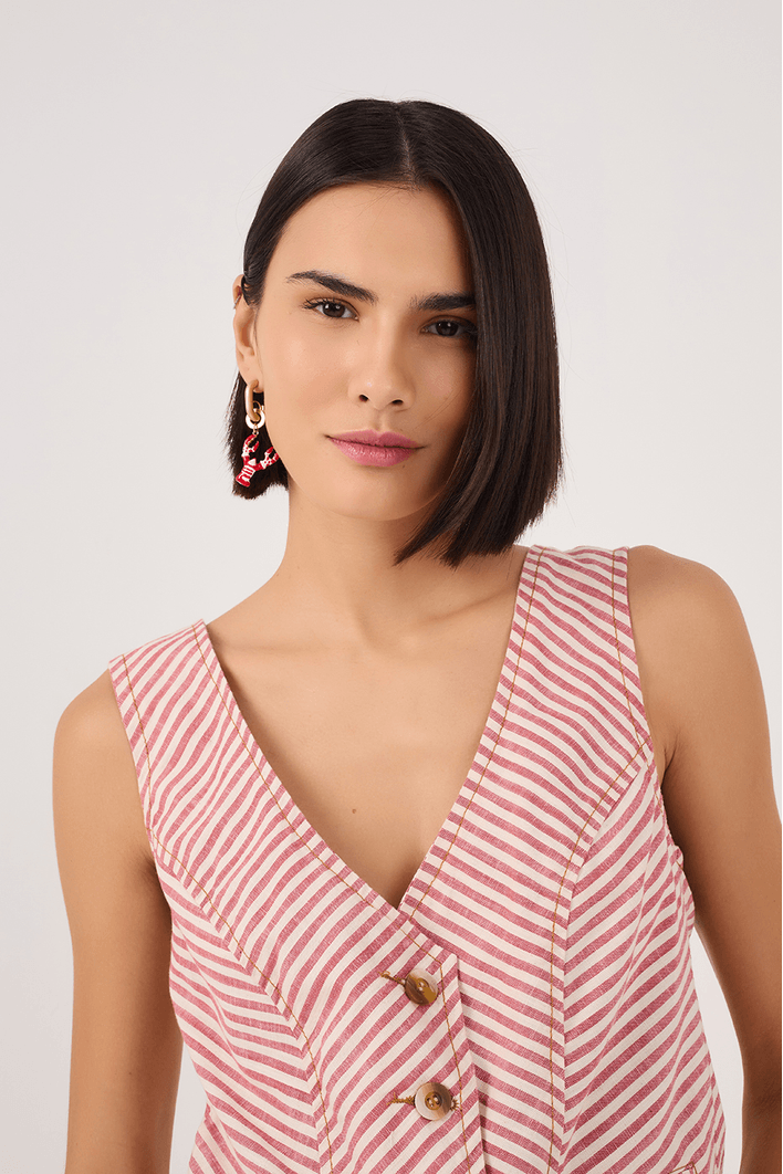 Blusa Colete Sarja Listra Guará