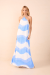 Vestido Longo Crepe Estampa Fluir