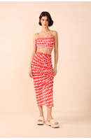 Blusa Drapeada Tule Estampa Drop