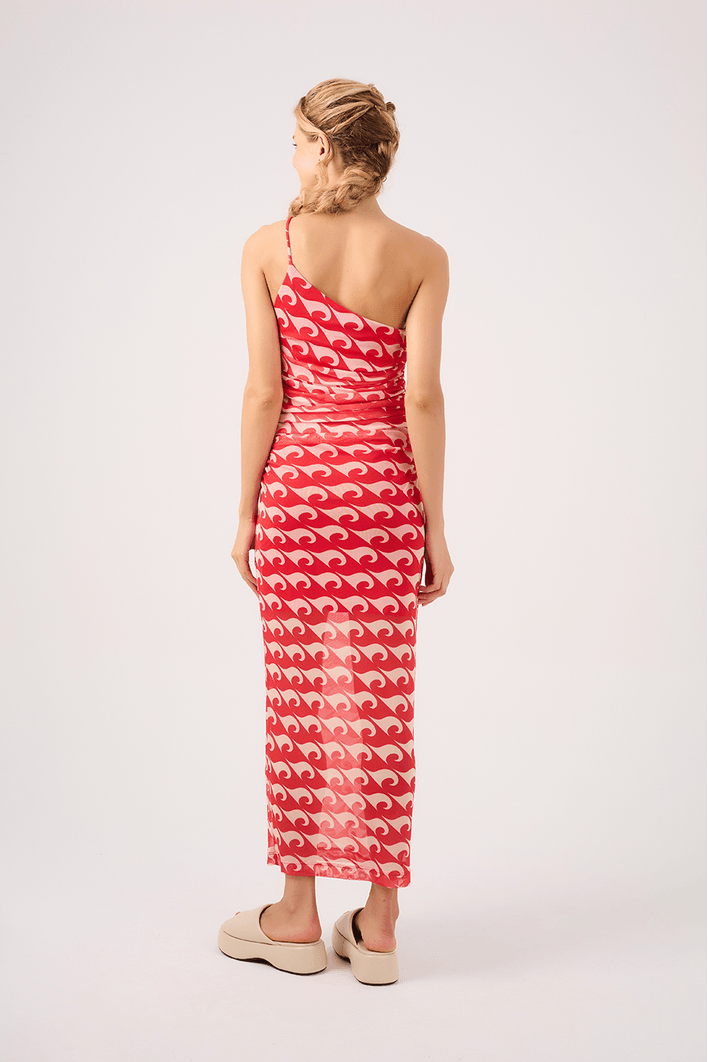 Vestido Ombro Só Tule Estampa Drop