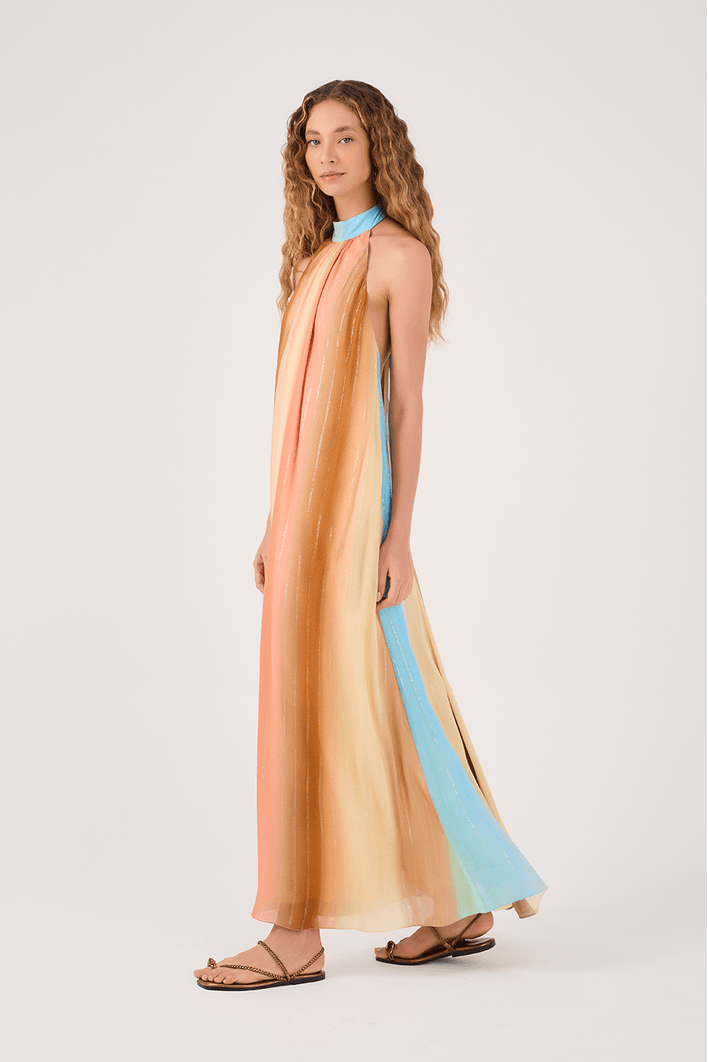 Vestido Cropped Lurex Estampa Recanto