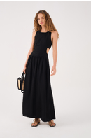 Vestido Cropped Linho Recorte Lateral