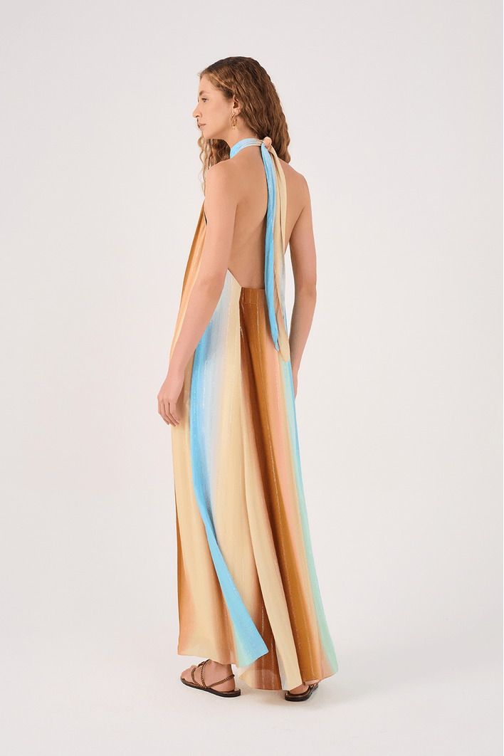 Vestido Cropped Lurex Estampa Recanto