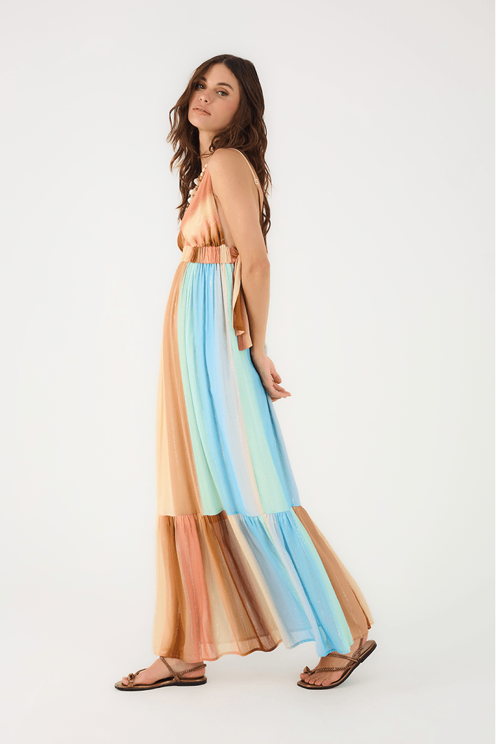 Vestido Cropped Nó Lurex Estampa Recanto