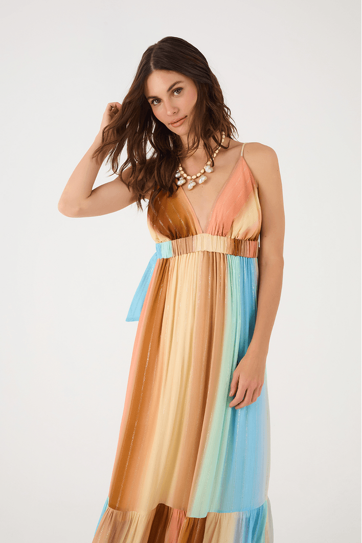 Vestido Cropped Nó Lurex Estampa Recanto