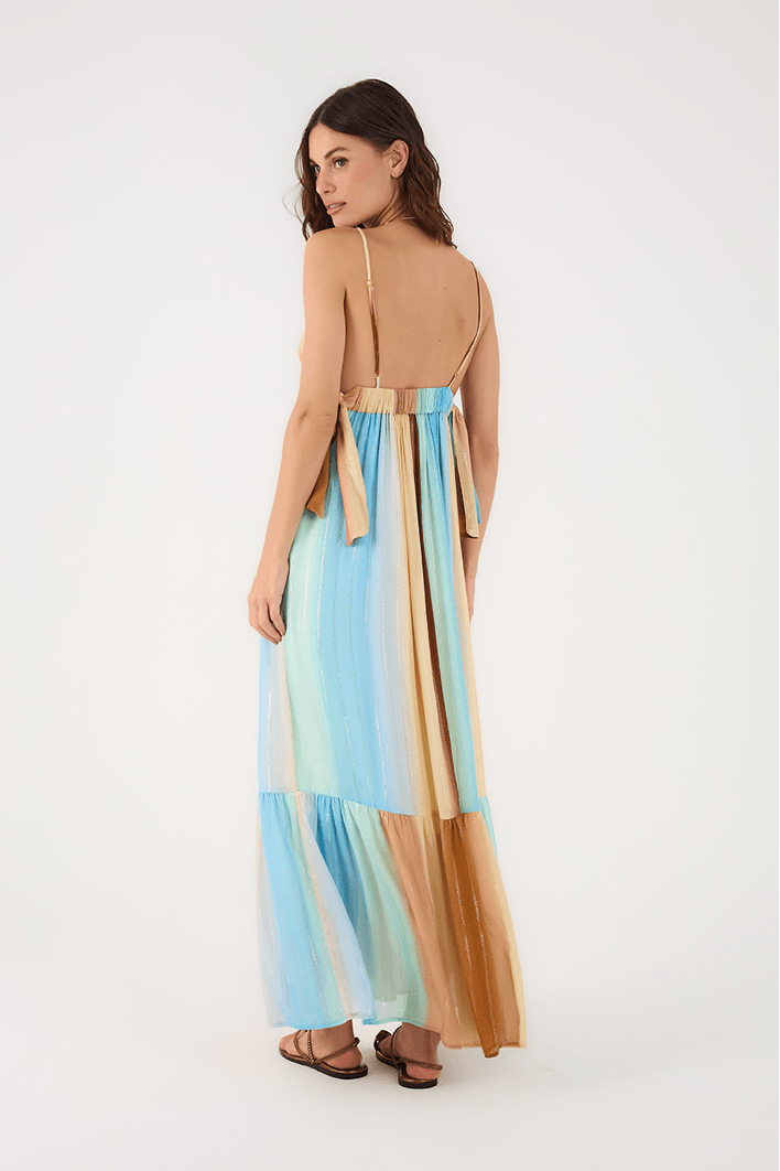 Vestido Cropped Nó Lurex Estampa Recanto