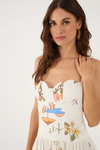Vestido Cropped Linho Estampa Cenas
