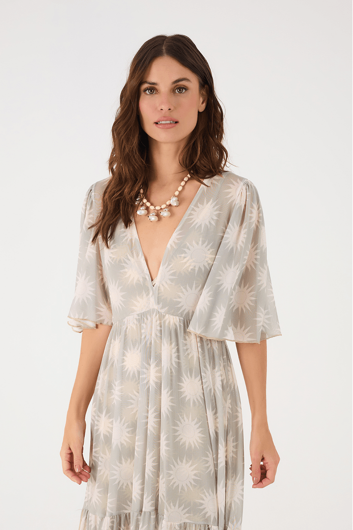 Vestido Tule Estampa Energia