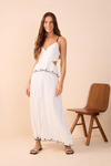 Vestido Cropped Linho Bordado Festonê