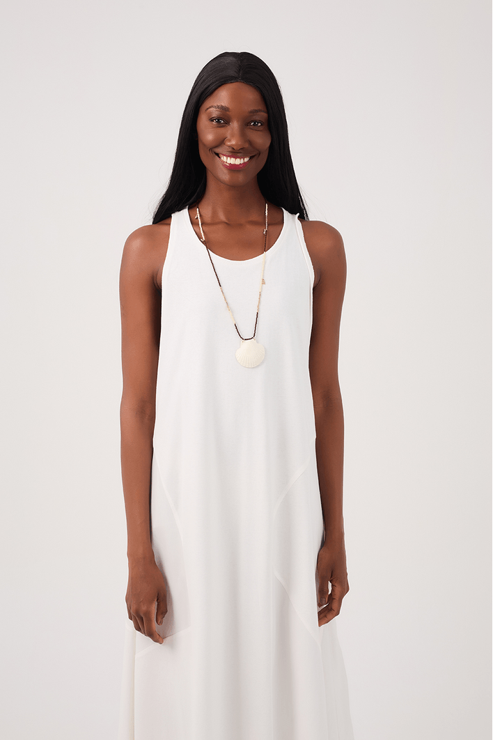 Vestido Recortes Malha Com Tecido
